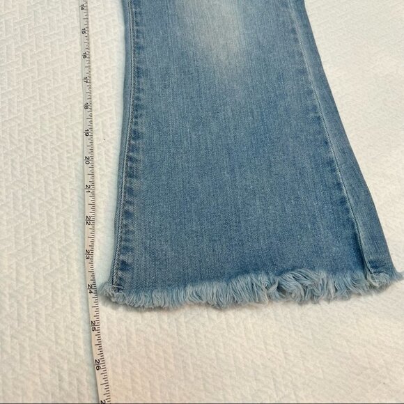 𝅺guess Mid Rise Wide Leg Cropped Raw Hem Vintage Denim Jeans Size 24 - Picture 7 of 9